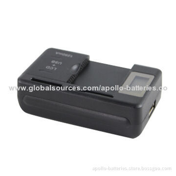LCD universal charger for mobile phone battery and camera battery